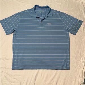 Nike Men's Light Blue Polo with White Stripes Dri-Fit Size XL